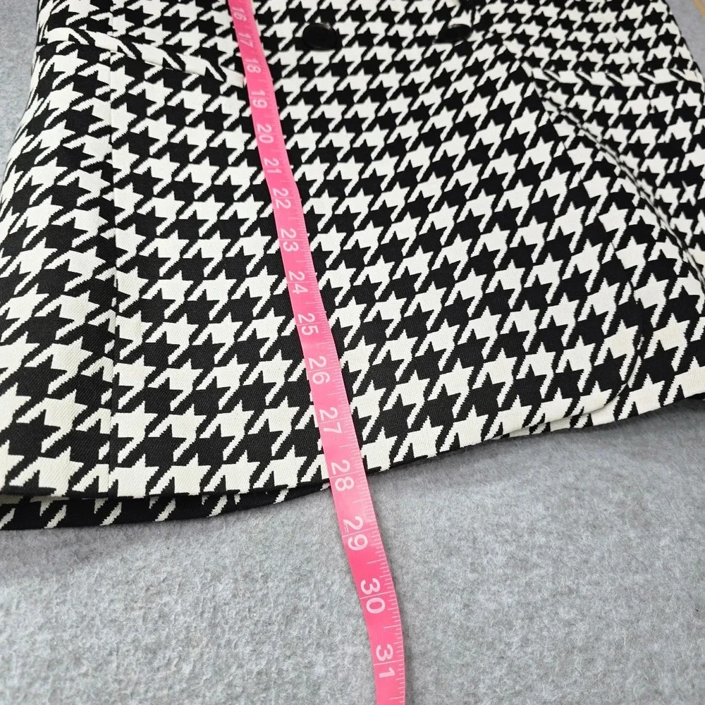 Anine Bing Madeleine Blazer Double Breasted Jacket S Houndstooth Wool Blend